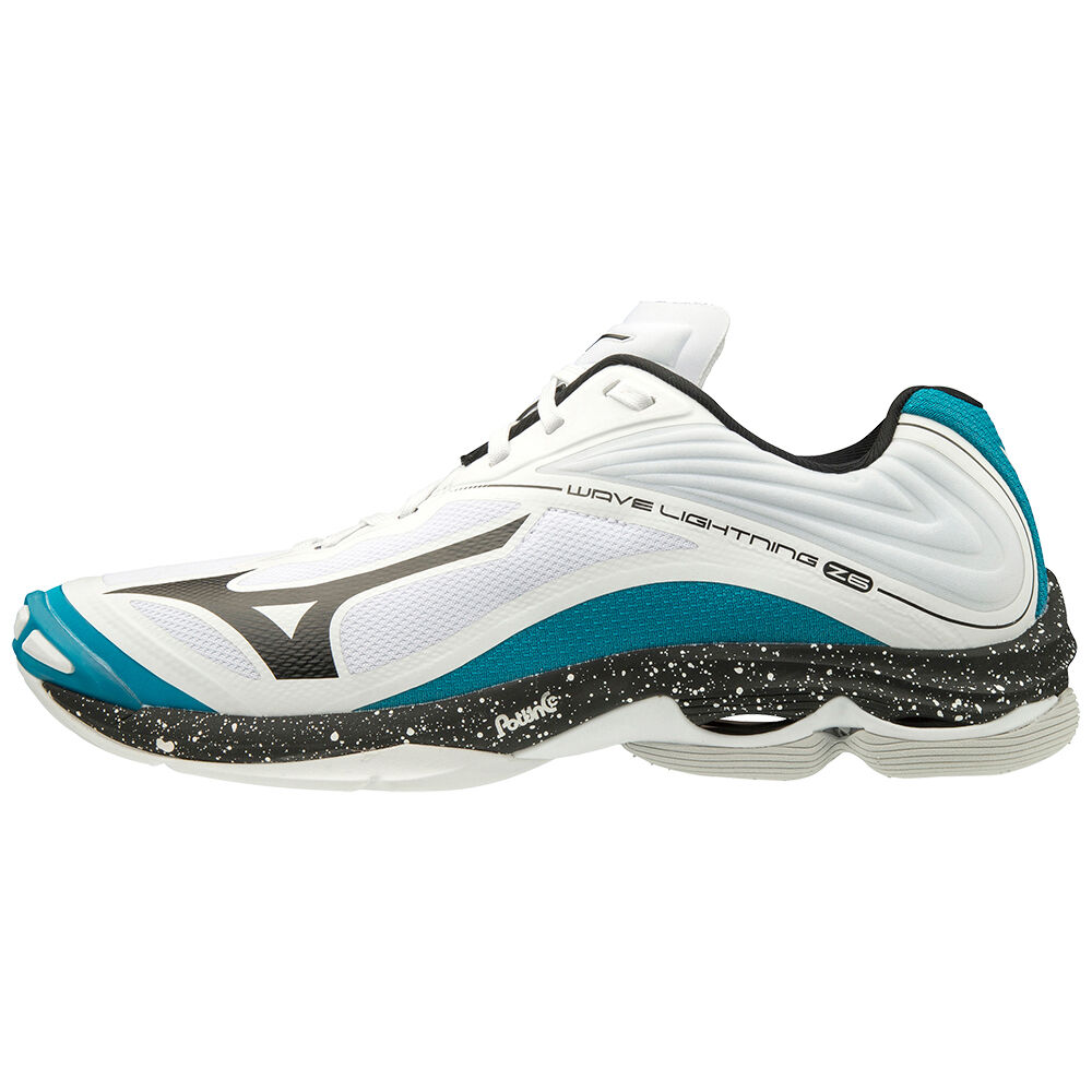 Mens Mizuno Wave Lightning Z6 Volleyball Shoes White/Black/Blue Philippines (FTQVJM730)